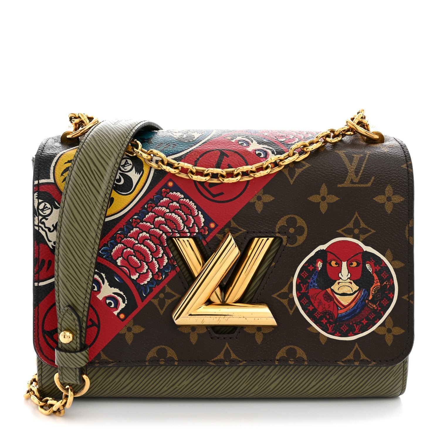 Louis Vuitton Epi Monogram Kabuki Twist Shoulder Bag MM Green