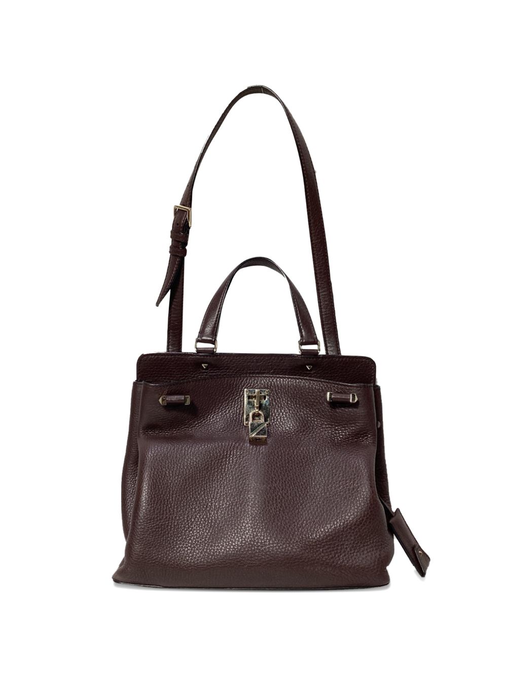 joy lock trapeze leather tote bag