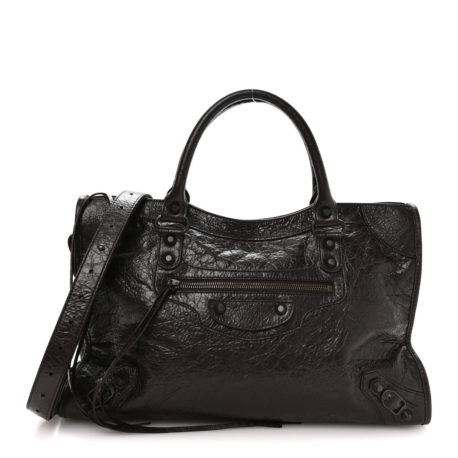 Balenciaga Agneau Arena Classic Hardware Medium Le City Espresso