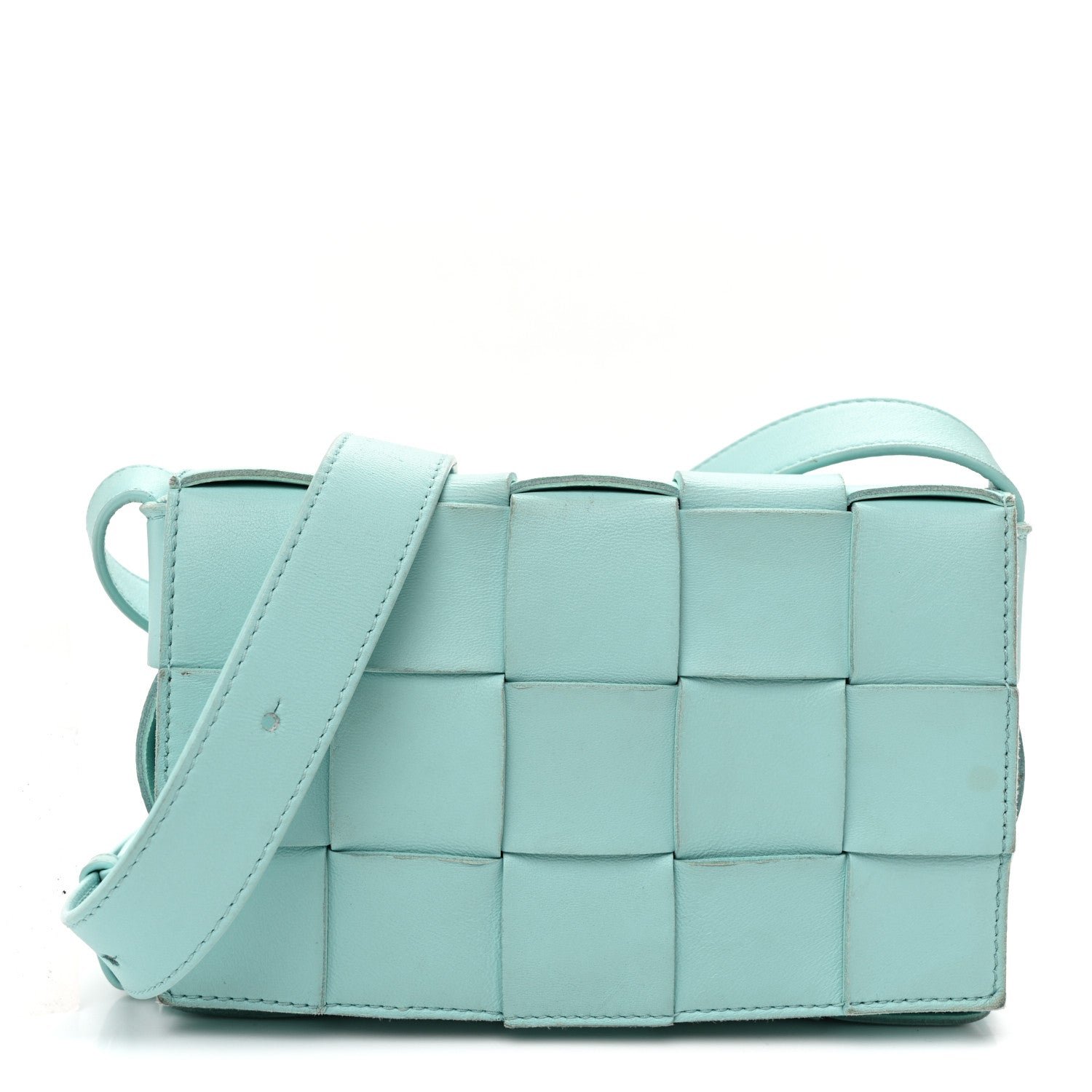 Bottega Veneta Lambskin Maxi Intrecciato Small Cassette Crossbody Bag  Celadon