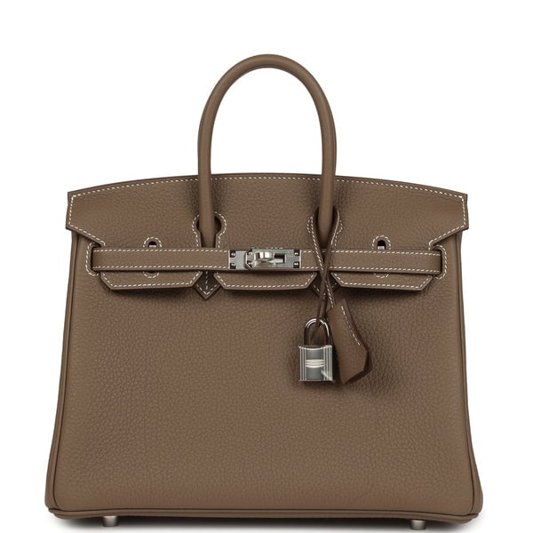 Hermes Hermes Birkin 25 Etoupe Togo Palladium Hardware