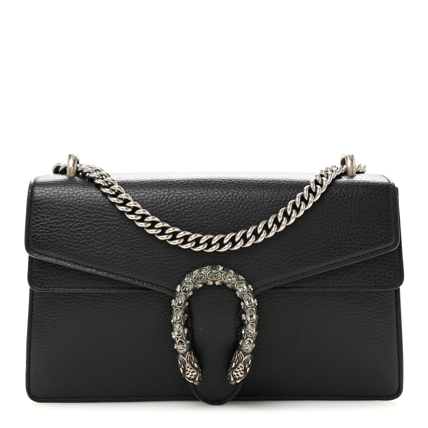 Gucci Pebbled Calfskin Small Dionysus Shoulder Bag Black