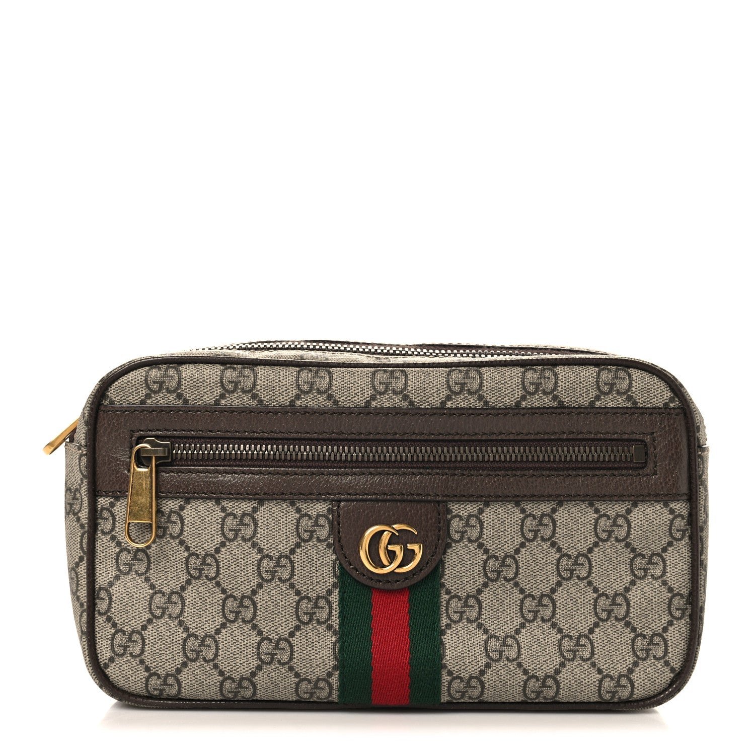 Gucci Soft GG Supreme Monogram Medium Ophidia Belt Bag Dark Brown