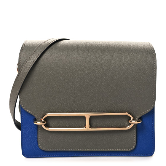Hermes Evercolor Mini Sac Roulis Gris Meyer Bleu Royal