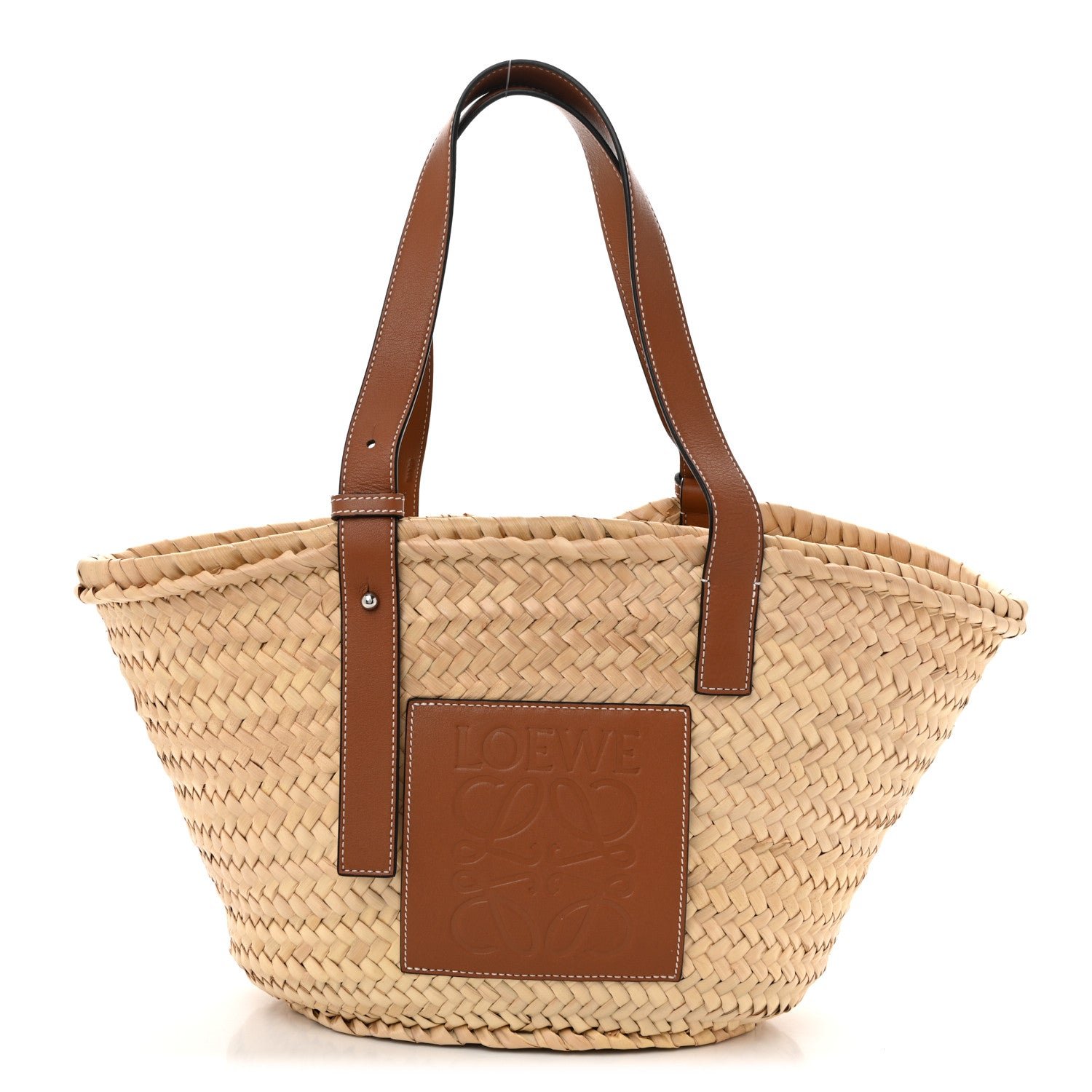 Loewe Raffia Basket Tote Bag Natural Tan