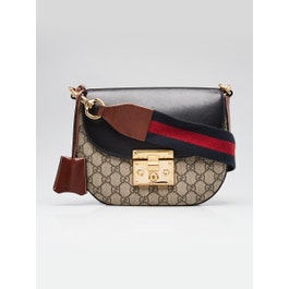 Gucci Gucci Beige GG Supreme Coated Canvas Padlock Crossbody bag