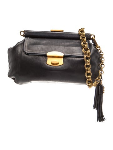 Vitello Chain Leather Shoulder Bag