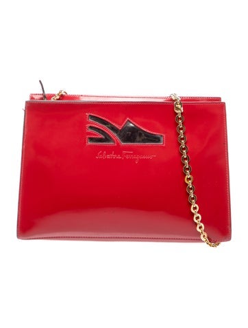 Ferragamo Patent Leather Shoulder Bag Vintage