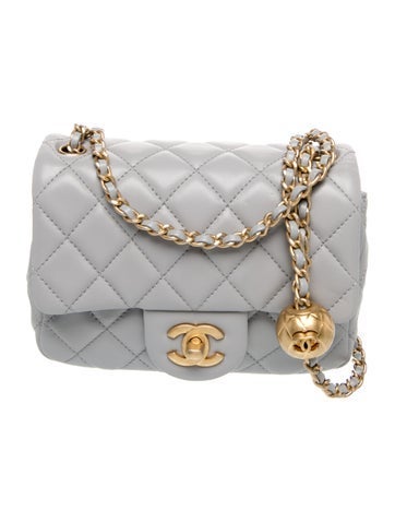 Classic Mini Square Pearl Crush Flap Bag