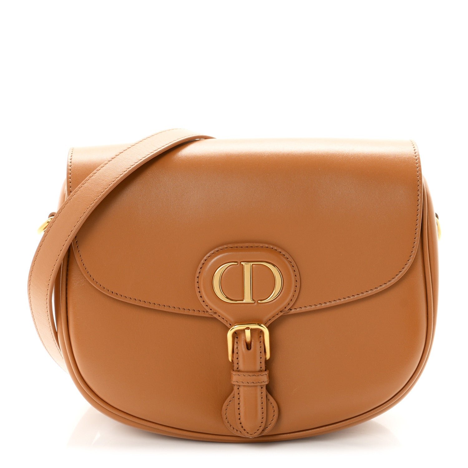 Christian Dior Box Calfskin Medium Bobby Flap Camel