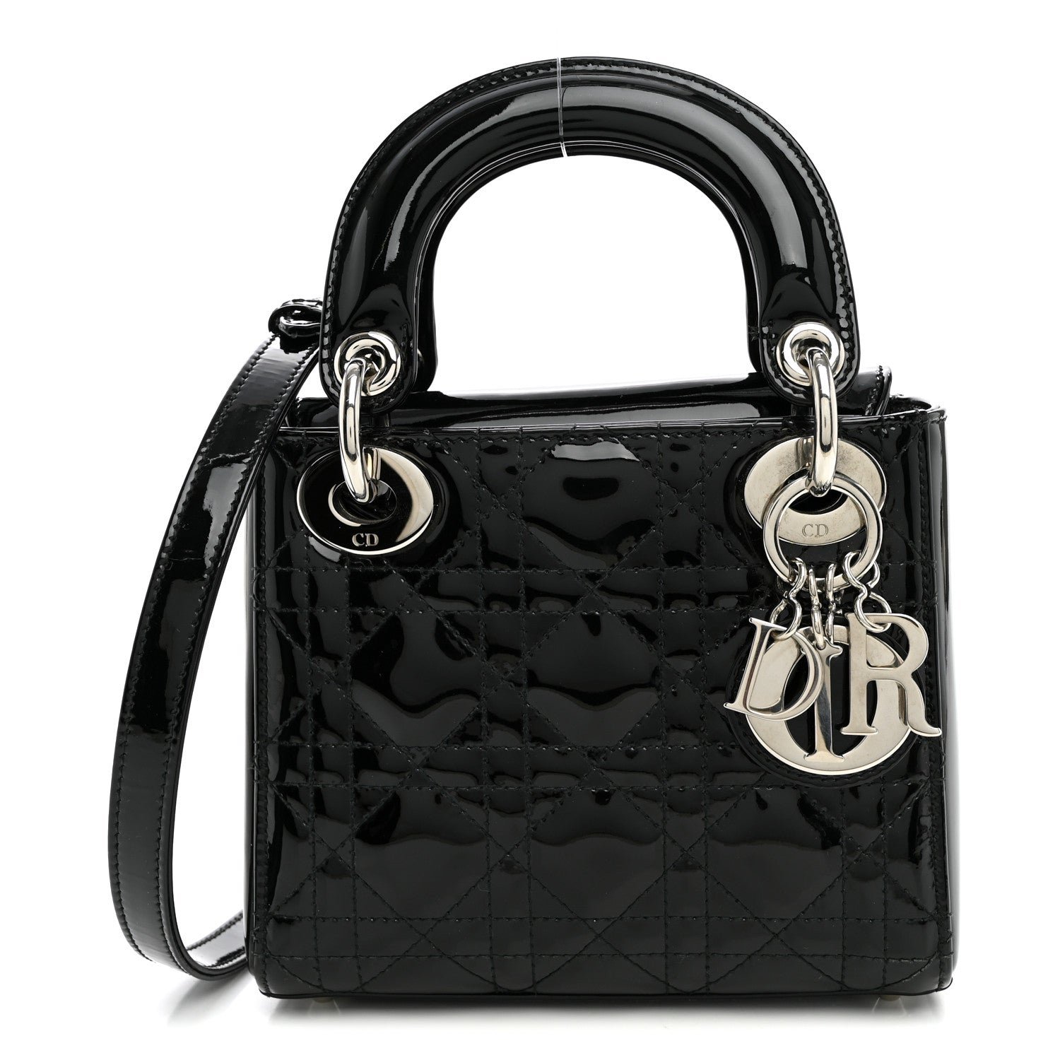 Christian Dior Patent Cannage Mini Lady Dior Black