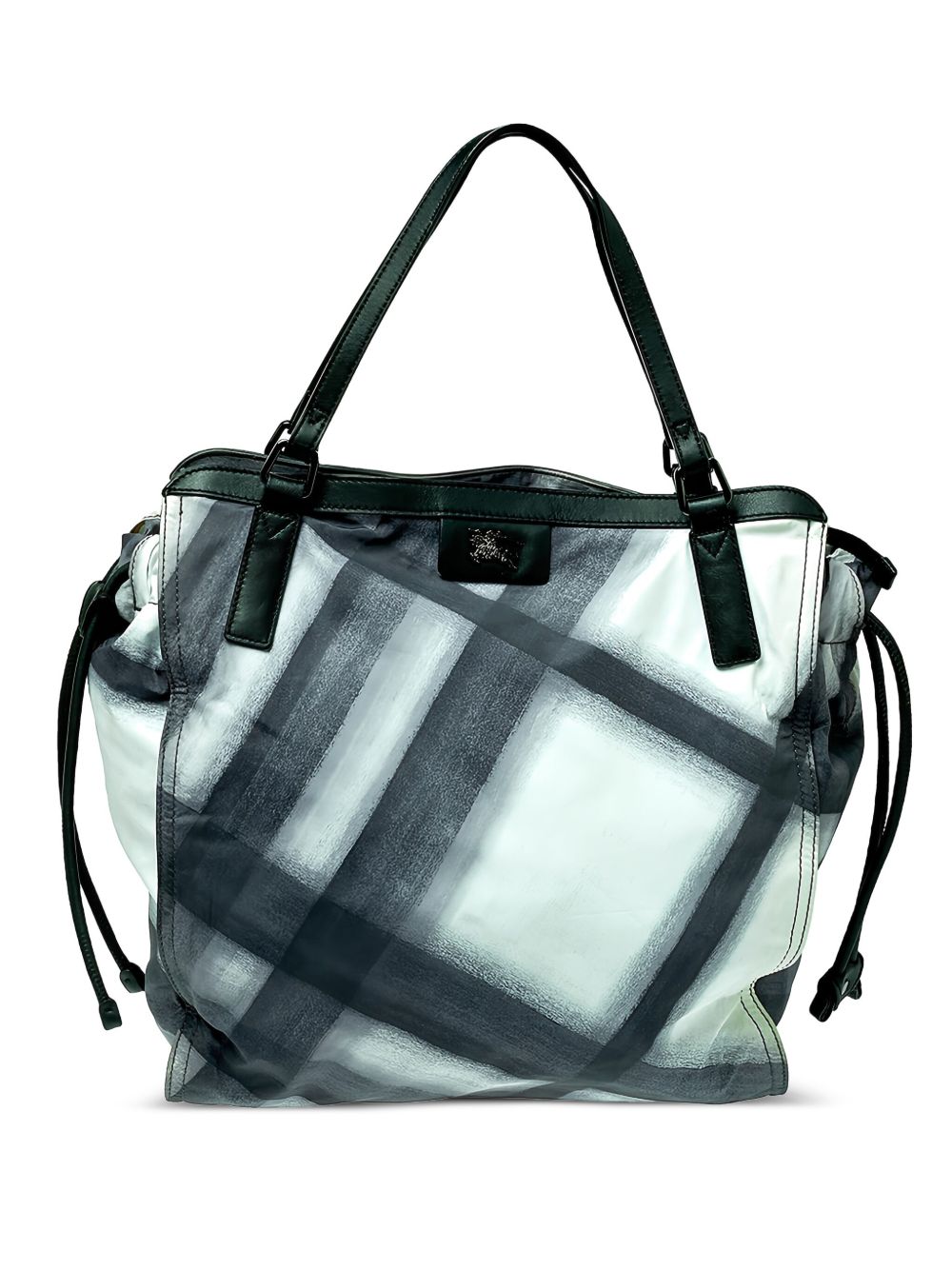 check-print tote bag