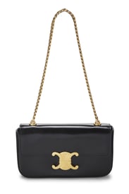 Céline Black Calfskin Claude Chain Shoulder Bag