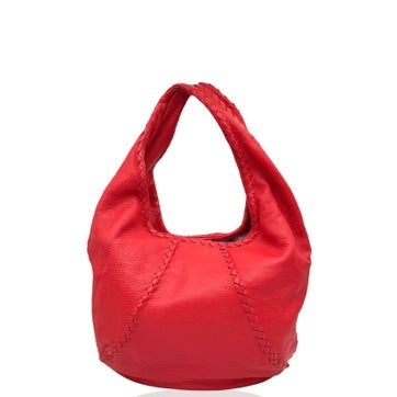 Leather Baseball Hobo Bag