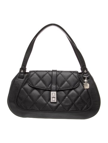 Large Quilted Mademoiselle Lock Flap Bag