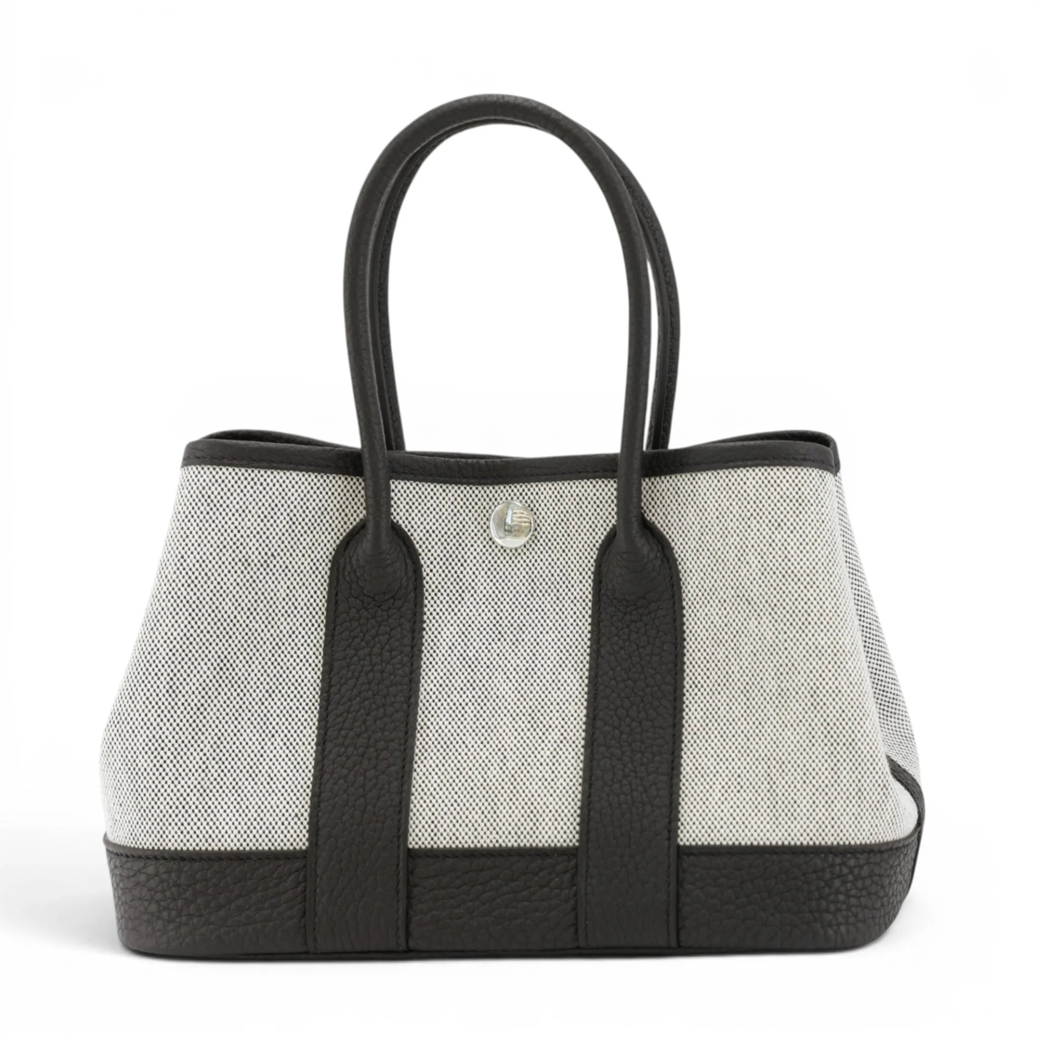 Hermes Brand New ( Rank N ) HERMÈS Neo Garden Party 23 Noir (89) Ecru Negonda Toile H Viking canvas Palladium hardware G (2026)