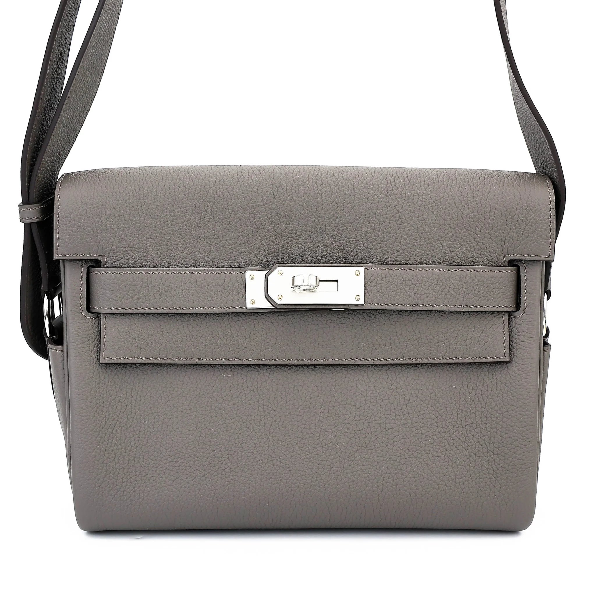 Brand New ( Rank N ) HERMÈS Kelly Messenger PM Etain (8F) Togo Palladium hardware G (2026)