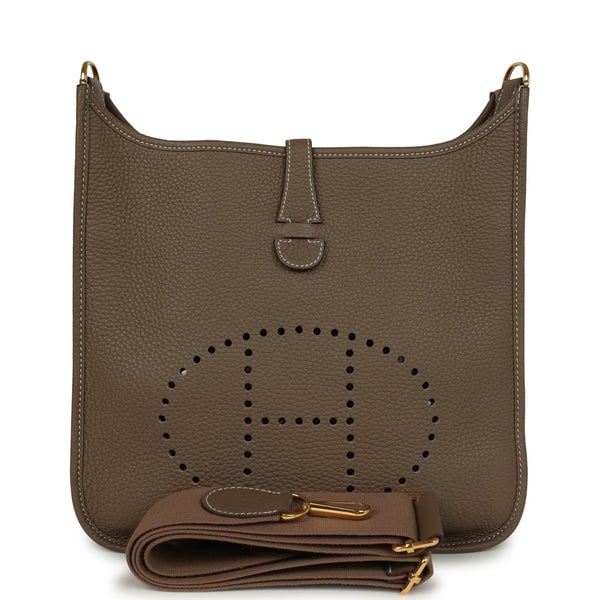 Hermes Evelyne III PM Etoupe Clemence Gold Hardware