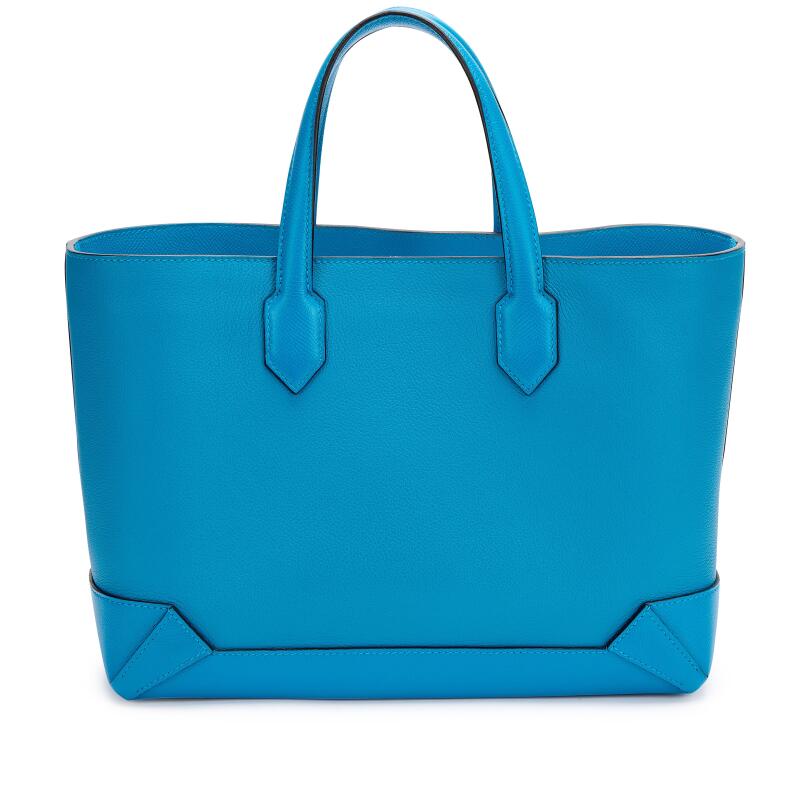 Hermes Bleu Zanzibar Evercolor and Epsom Maxibox Cabas 30 Palladium Hardware, 2017