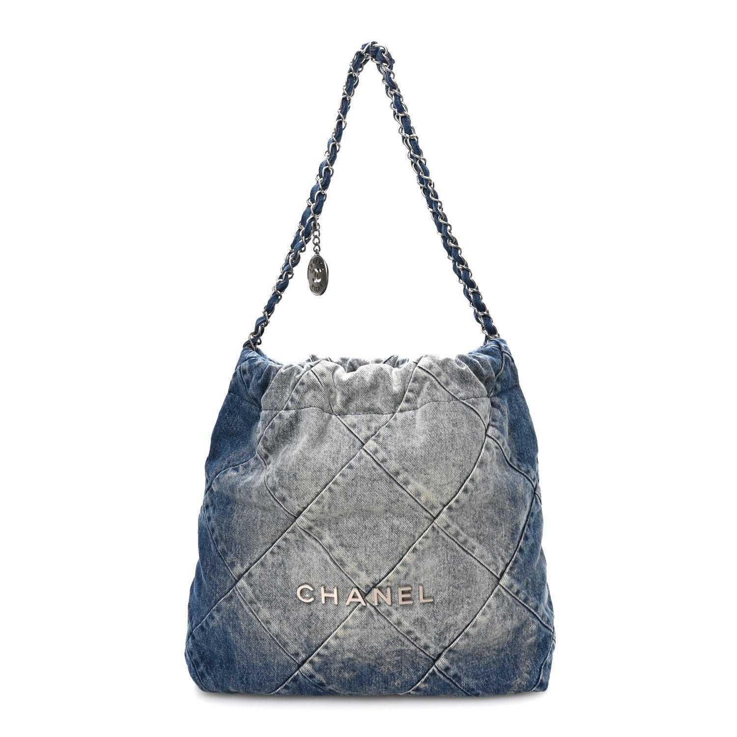 Chanel Denim Quilted Small Chanel 22 Blue
