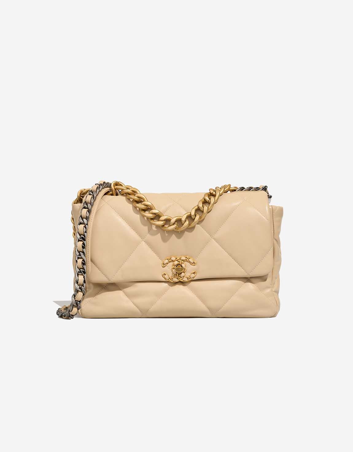 
		19 Large Flap Bag Lamb Beige    