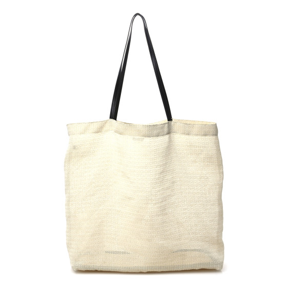The Row Mesh Saddle Calfskin Barn Tote Bag Ivory