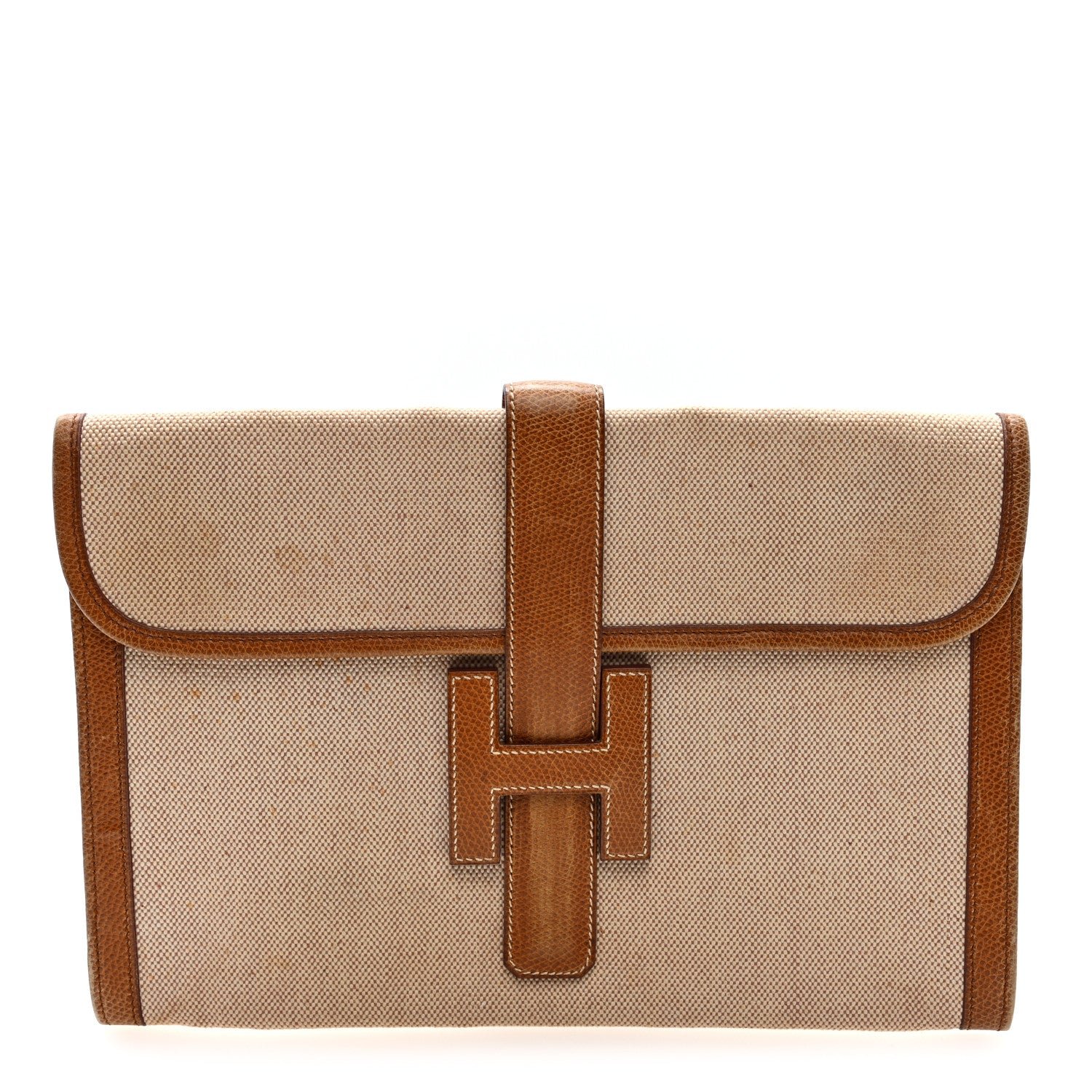 Hermes Peau Porc Toile Jige PM Clutch