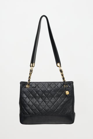 Vintage Quilted Leather Chain Tote Bag
