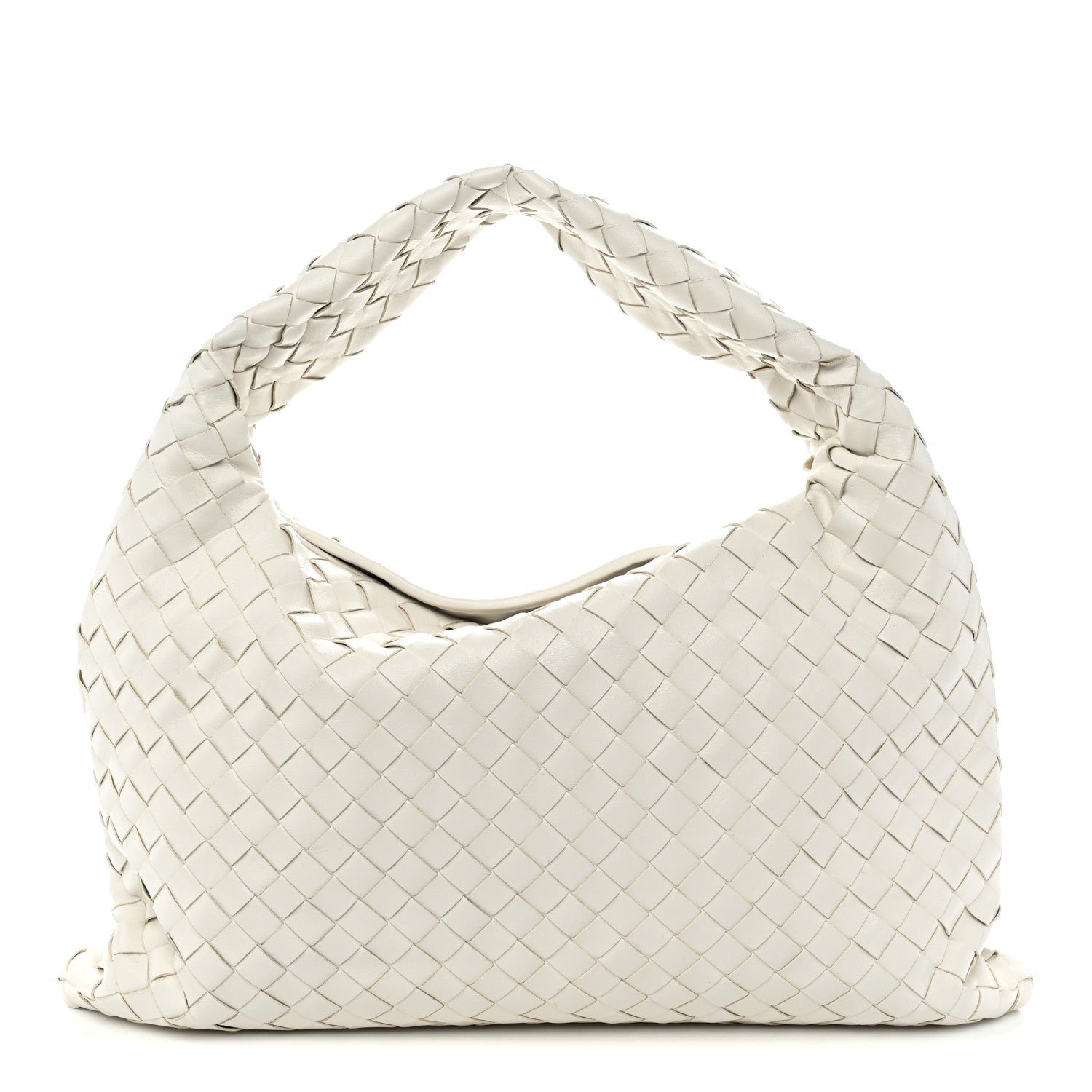 Bottega Veneta Calfskin Intrecciato Small Hop White