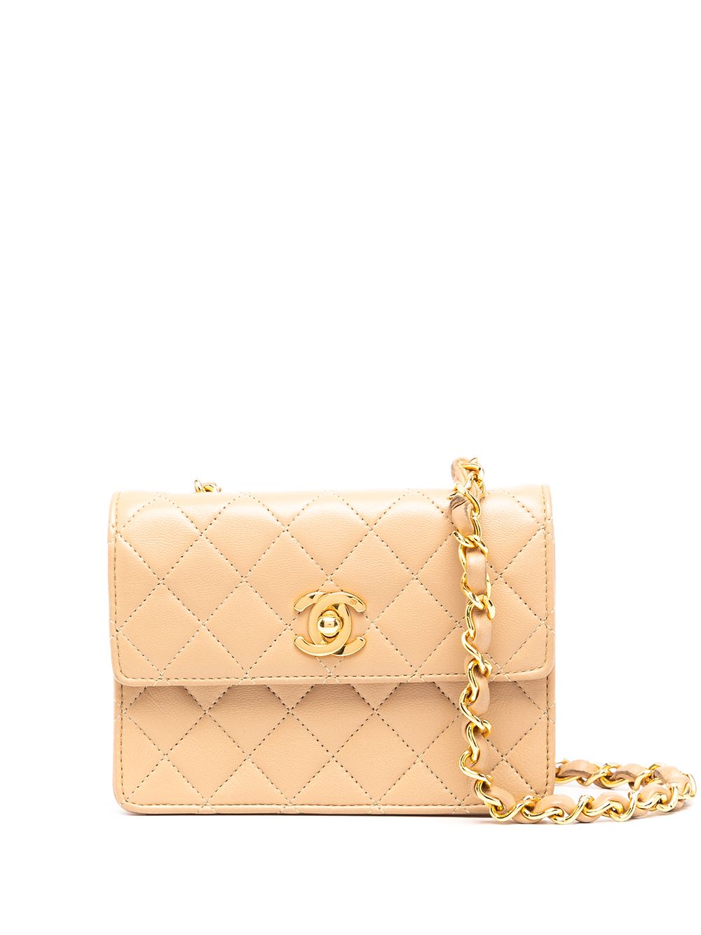 1990s mini diamond quilted crossbody bag