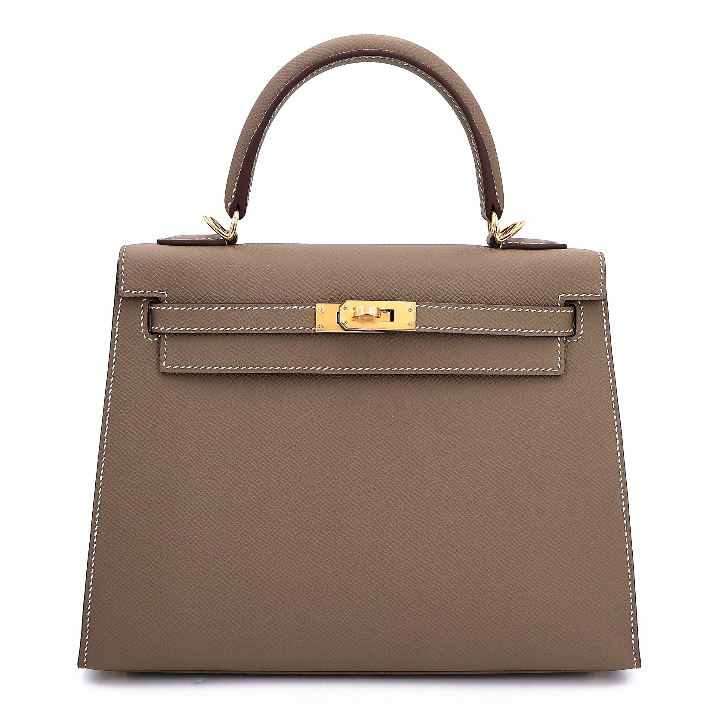 Brand New ( Rank N ) HERMÈS Kelly 25 Sellier Etoupe (18) Epsom Gold hardware K (2025)