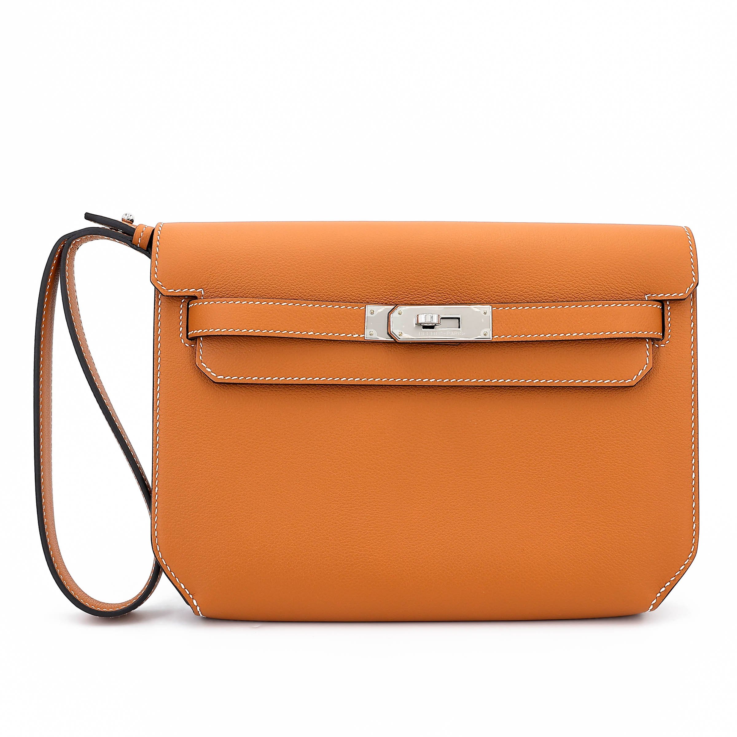 Unused ( Rank NS ) HERMÈS Kelly depeches 25 Toffee (1H) Evercolor Palladium hardware Y (2020)