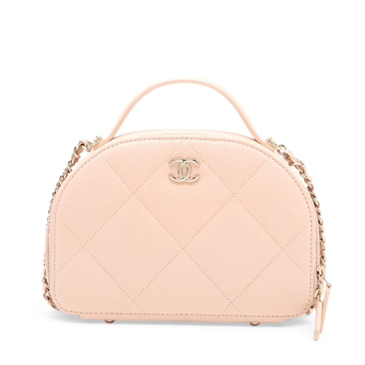 Chanel Matelasse Caviar Skin 2 Way Shoulder Bag Beige Gold Metal Fittings random
