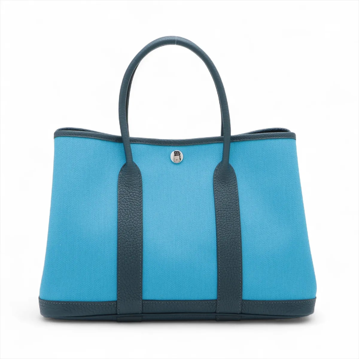 Hermès Garden Party 30 TPM Toile x Military Negonda Blue x blue indigo Silver Me