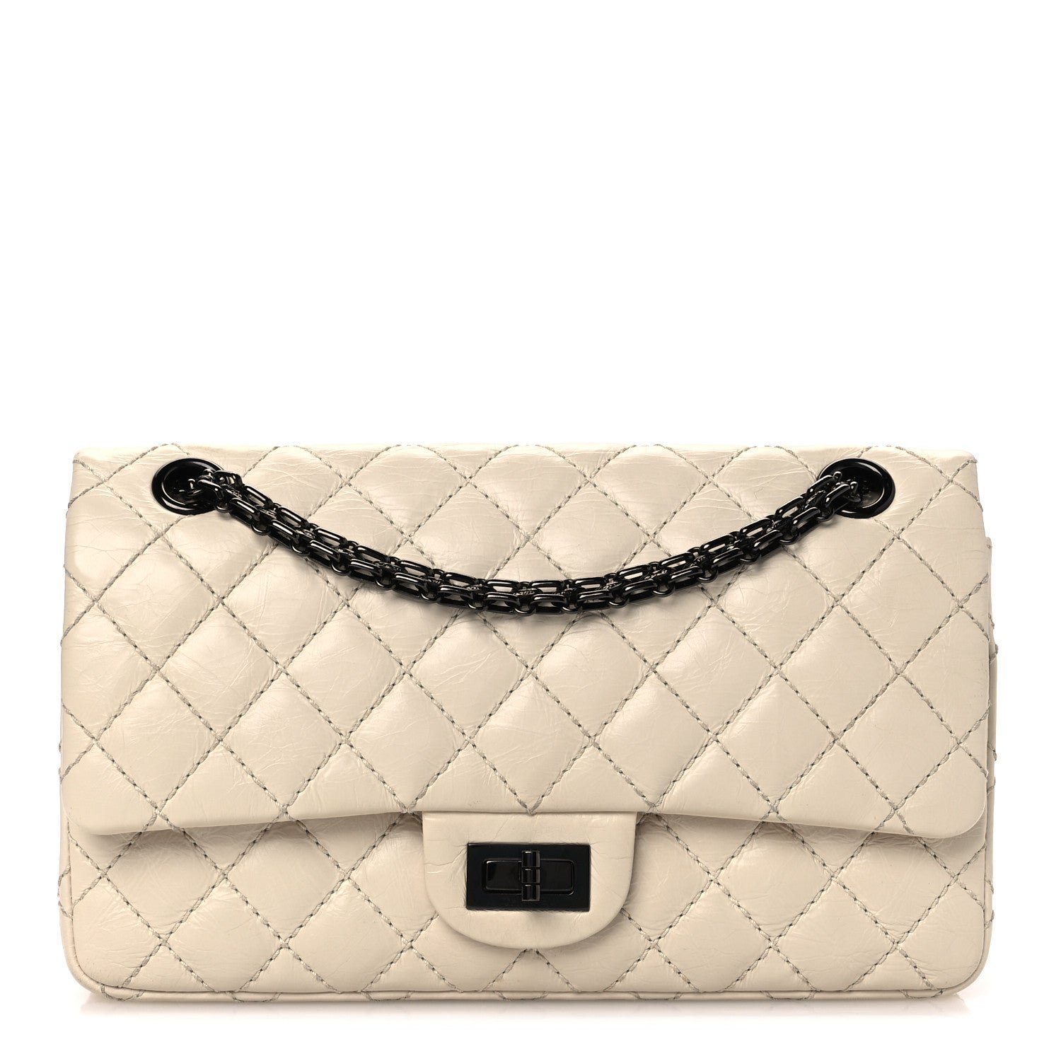 Chanel Aged Calfskin Quilted 2.55 Reissue 225 Flap White