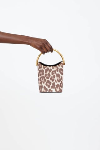 Stella McCartney Faux Fur Printed Bucket Bag