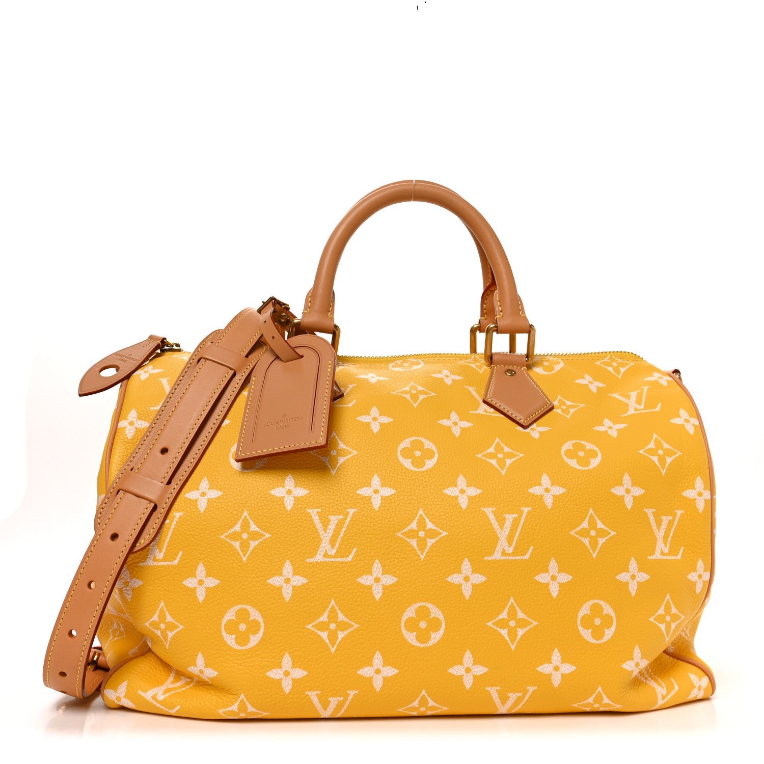 Louis Vuitton Calfskin Monogram Speedy P9 Bandouliere 40 Jaune Mat
