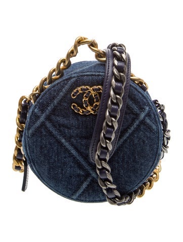 2020 Denim 19 Round Clutch w/ Chain