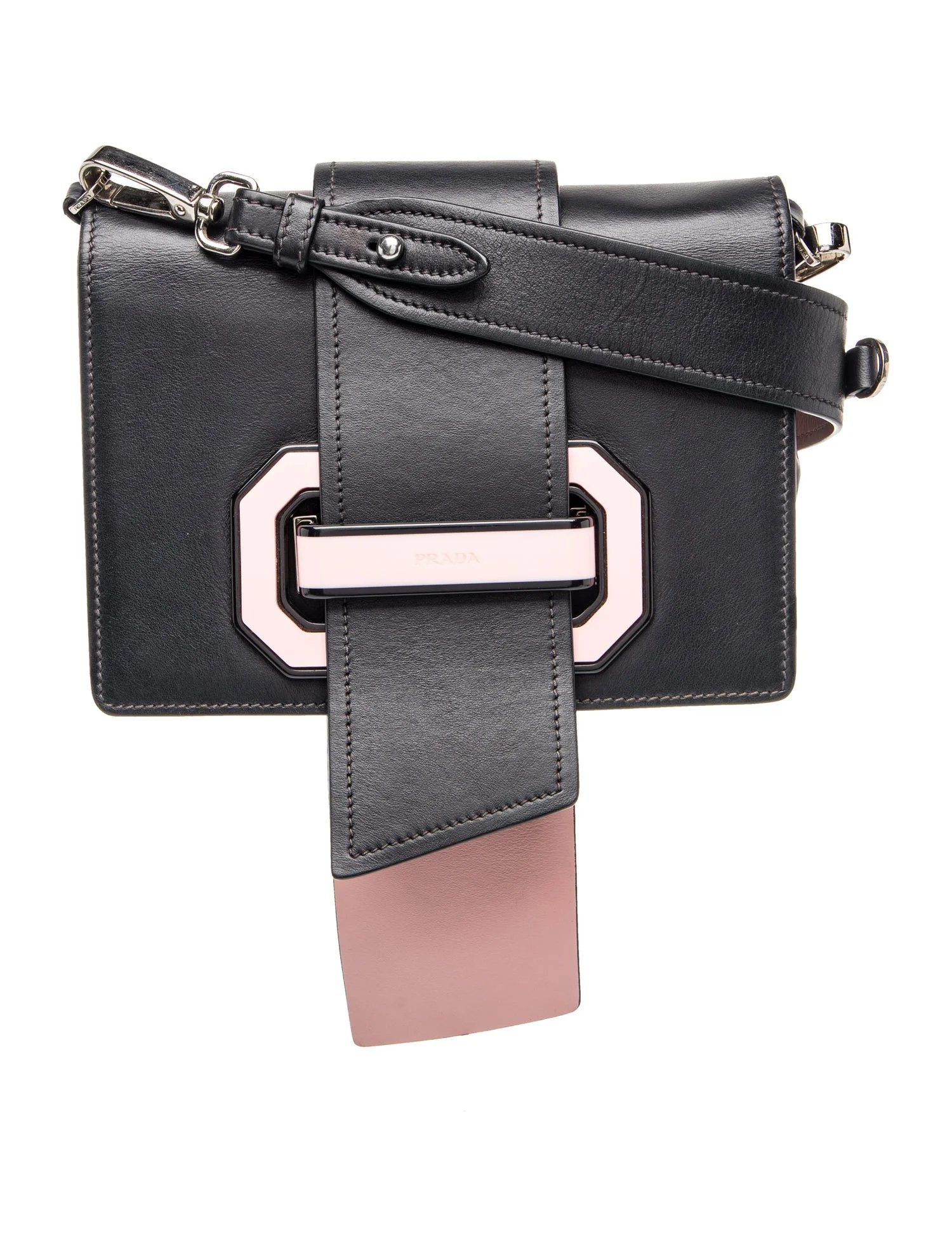 City Calf Leather City Metal Ribbon Flap Bag
