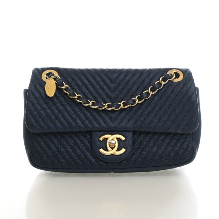 Chanel Calfskin Surpique Flap Bag