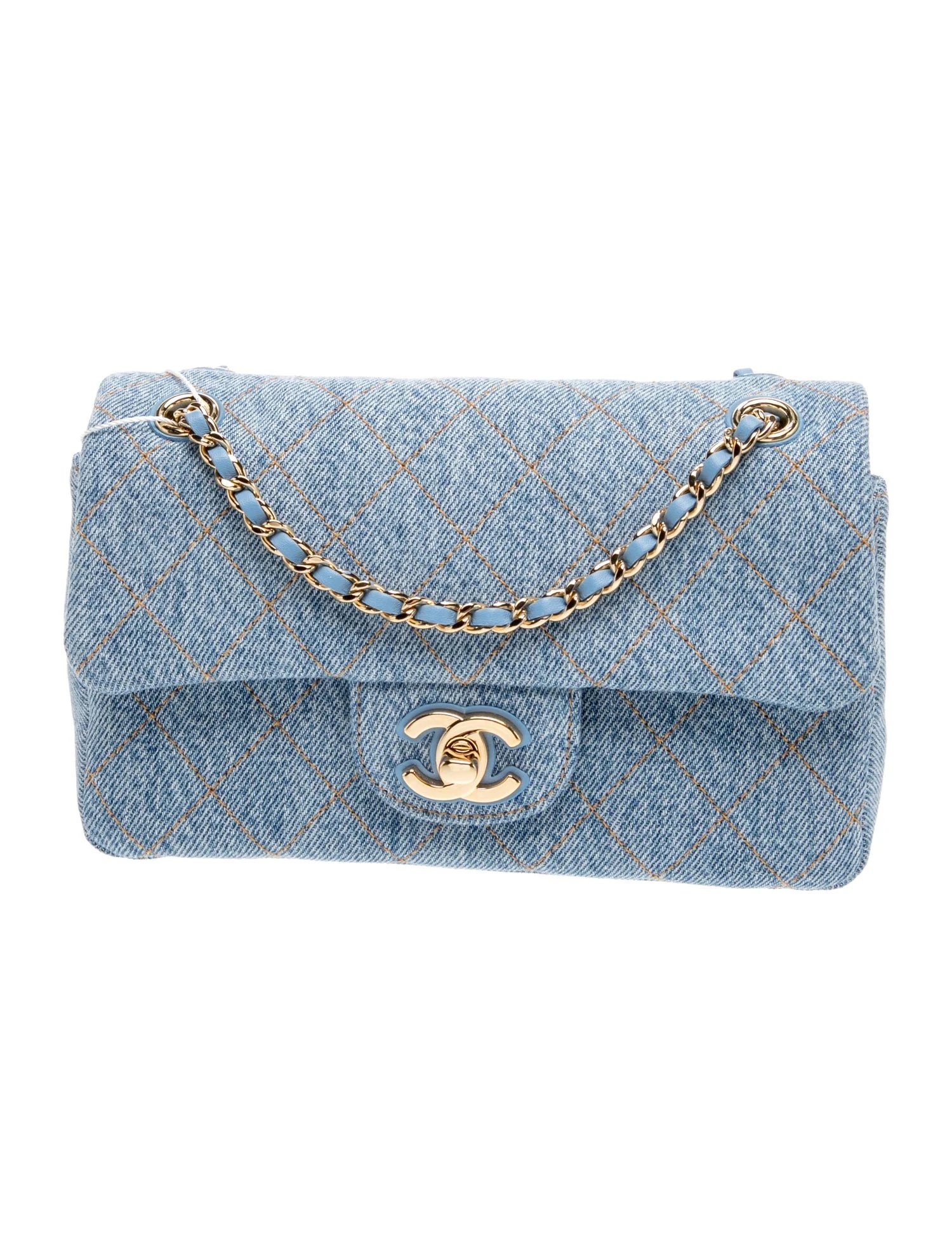 2026 Denim Mini Souplissimo Flap Bag w/Tags