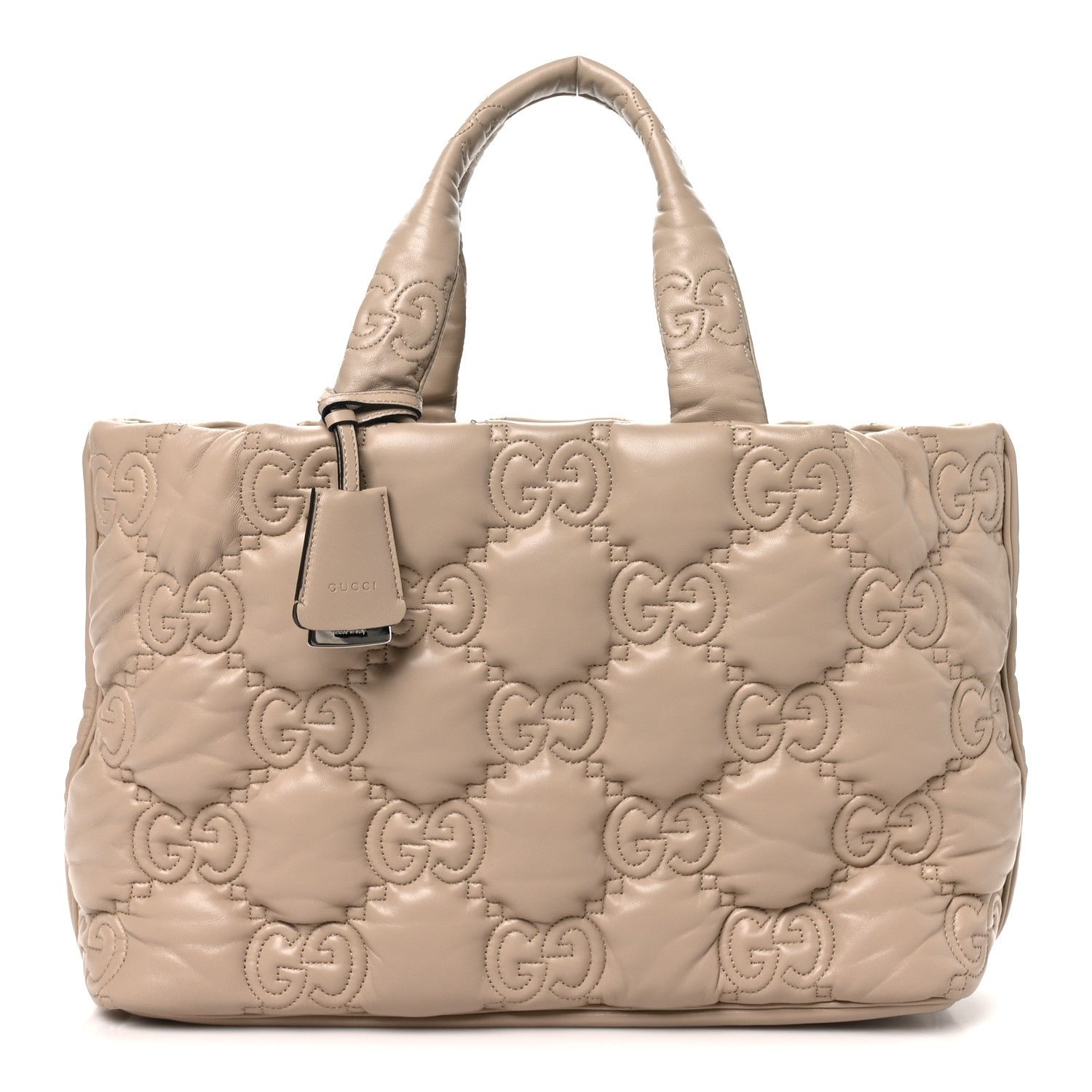 Gucci Calfskin GG Matelasse Large Tote Beige