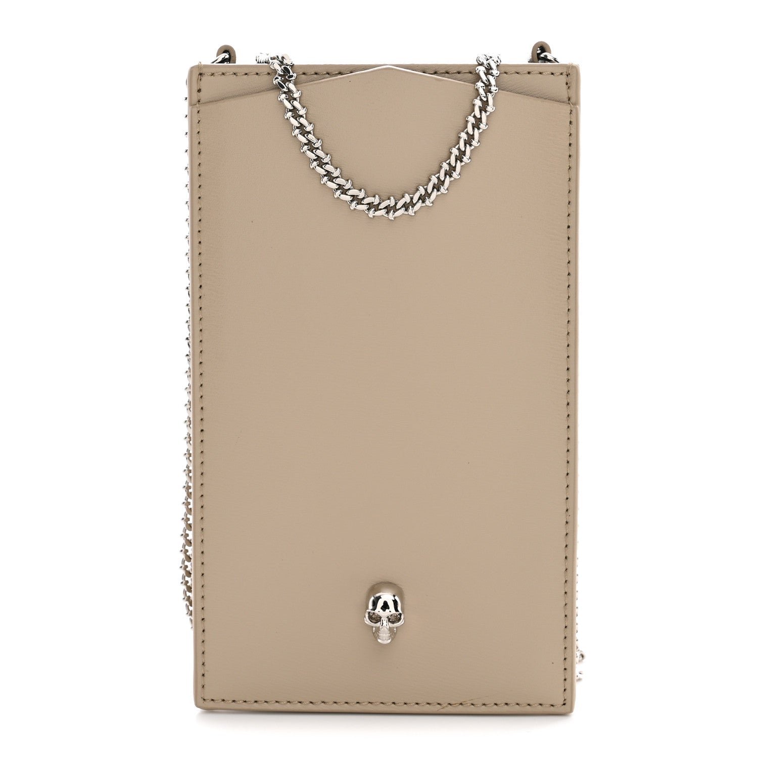 Alexander McQueen Calfskin Chain Phone Case Beige