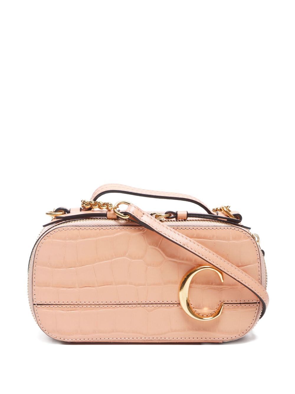 2020s mini C embossed leather cross body bag