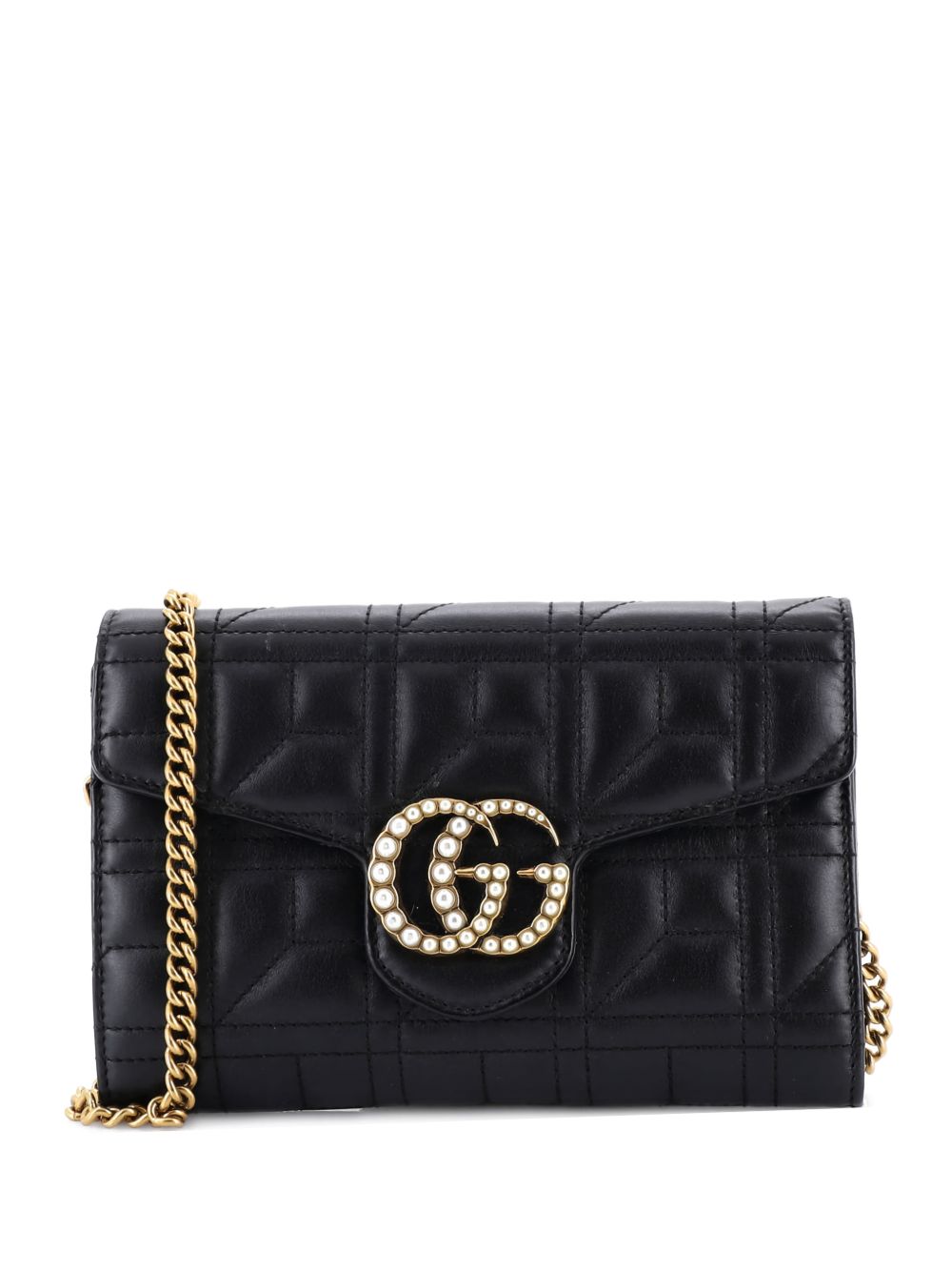 Pearly GG Marmont Chain Wallet Matelasse Leather Mini shoulder bag