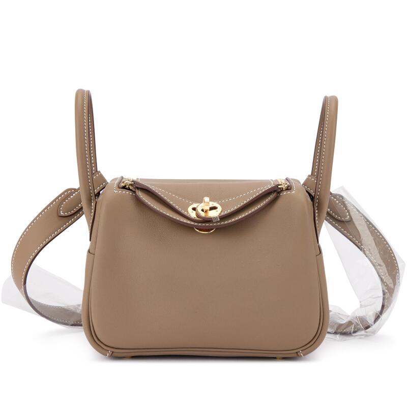 Hermes Etoupe Swift Mini Lindy II Gold Hardware, 2025