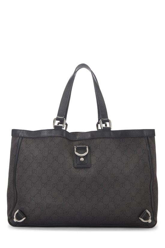 Black Original GG Canvas D-Ring Abbey Tote Large