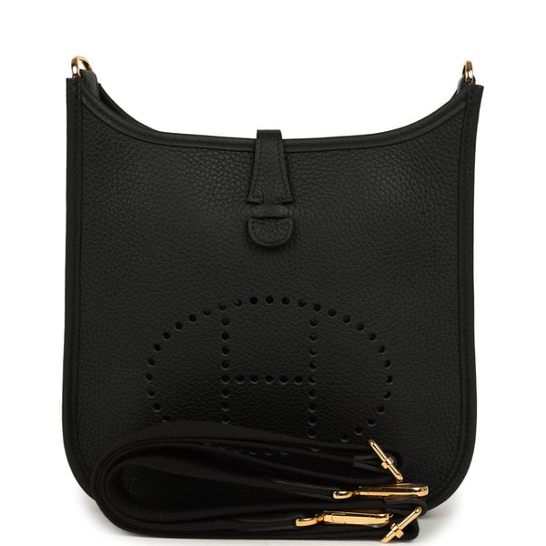 Hermes Hermes Evelyne 23 Black Clemence Gold Hardware