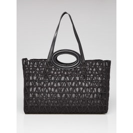 Valentino Valentino Black Mesh Fabric Le Troisieme Tote Bag