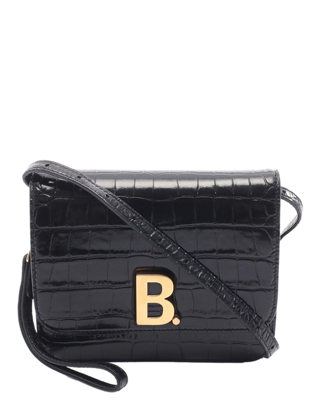 2010-2026 Small Crocodile Embossed Leather B. Dot Flap crossbody bag
